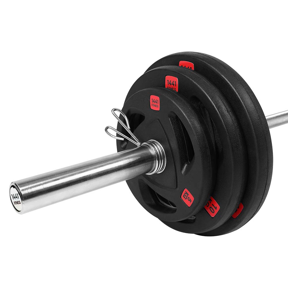 1441 Fitness Tri Grip Plates with 7 Ft Olympic Bar - 80 Kg Set