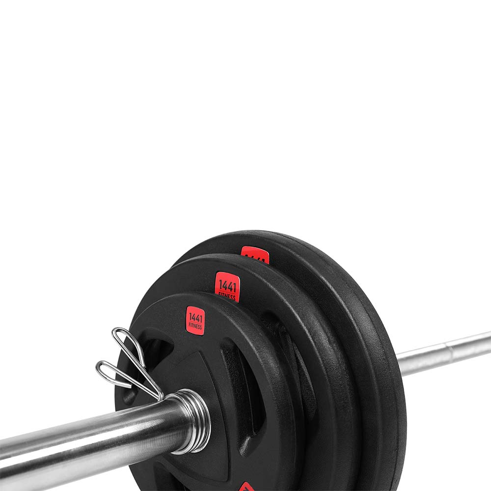 1441 Fitness Tri Grip Plates with 7 Ft Olympic Bar - 80 Kg Set