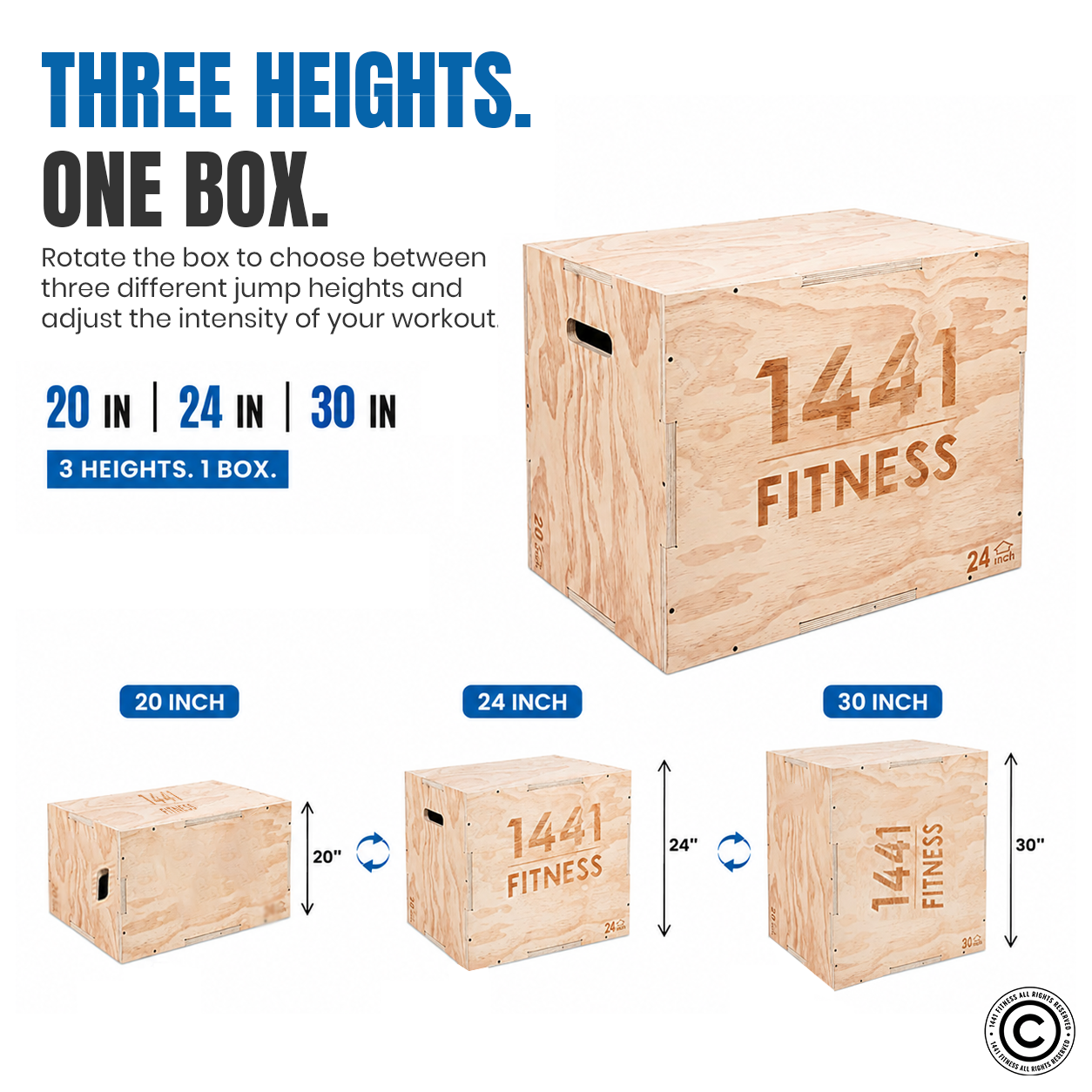 1441 Fitness Wooden Plyo box
