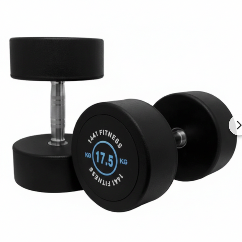 Fitness Rubber Round Dumbbells BLACK & WHITE