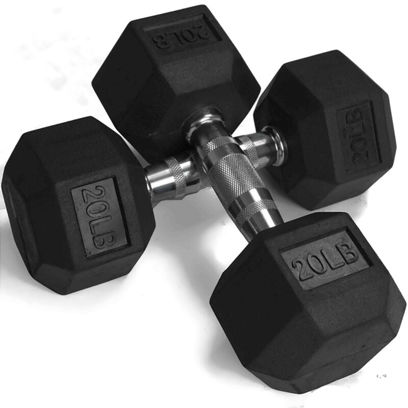 1441 Fitness Rubber Hex Dumbbells in Pounds 5 - 50 Lbs (Sold In Pair)