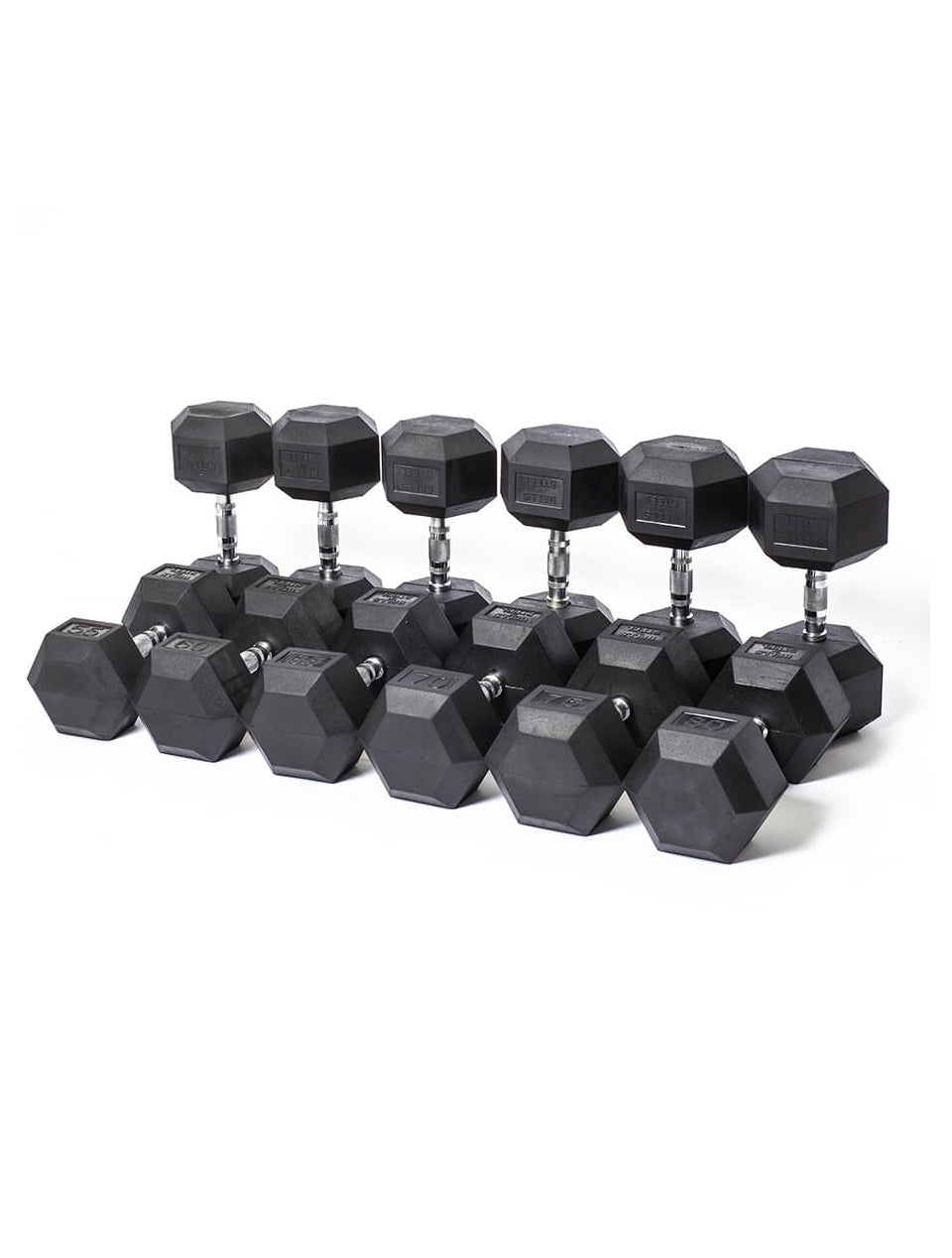 1441 Fitness Rubber Hex Dumbbells Set - 2.5 Kg - 50 Kg ( 20 Pairs ) - Bundle Offer