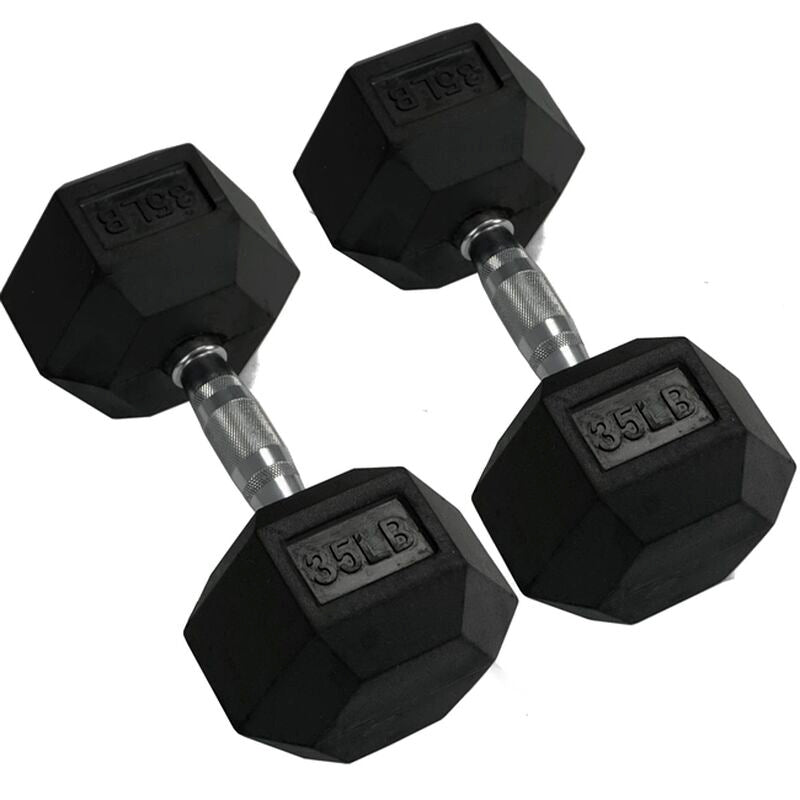 1441 Fitness Rubber Hex Dumbbells in Pounds 5 - 50 Lbs (Sold In Pair)