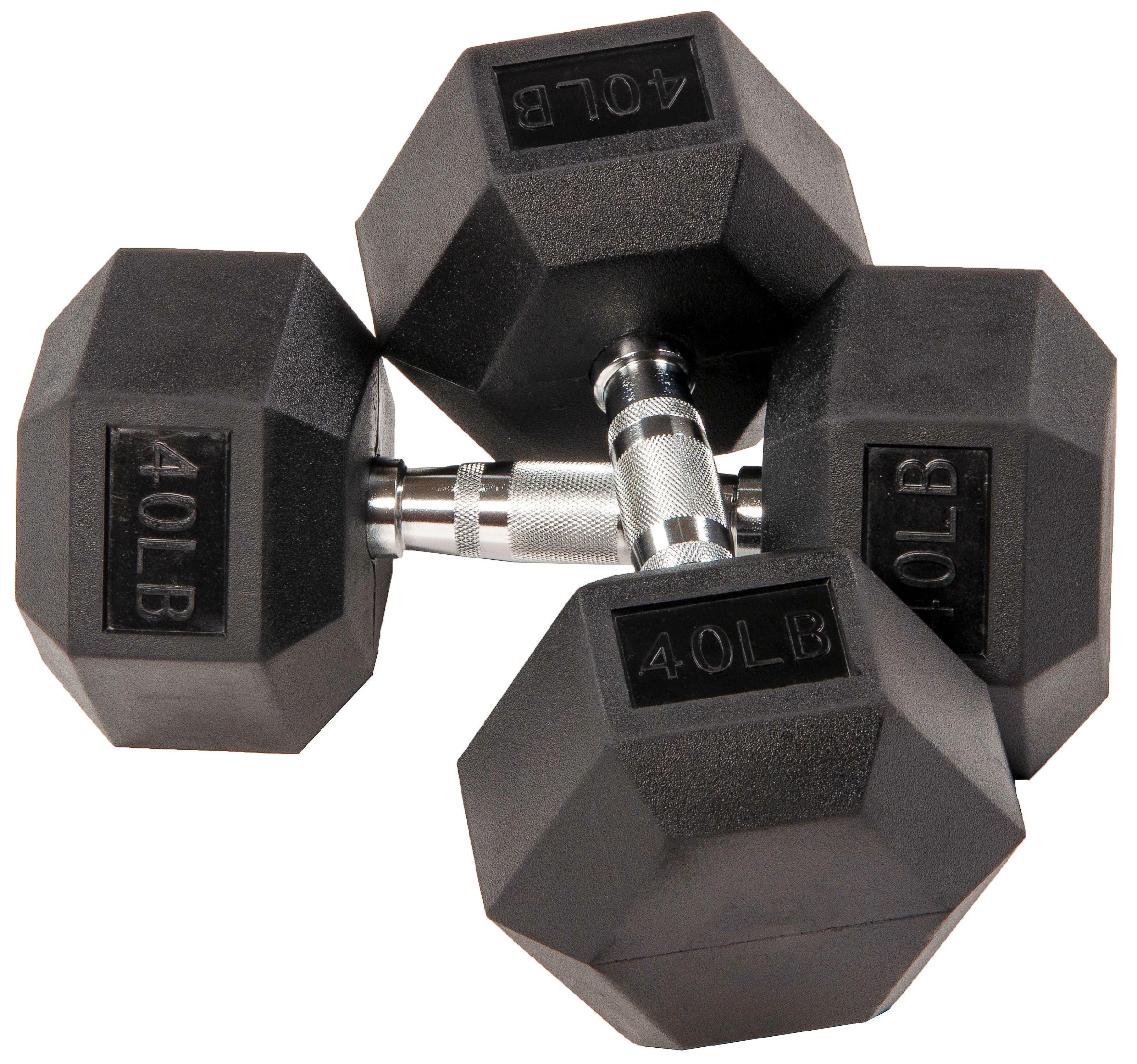 1441 Fitness Rubber Hex Dumbbells in Pounds 5 - 50 Lbs (Sold In Pair)