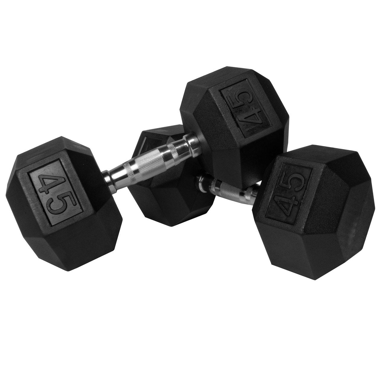 1441 Fitness Rubber Hex Dumbbells in Pounds 5 - 50 Lbs (Sold In Pair)