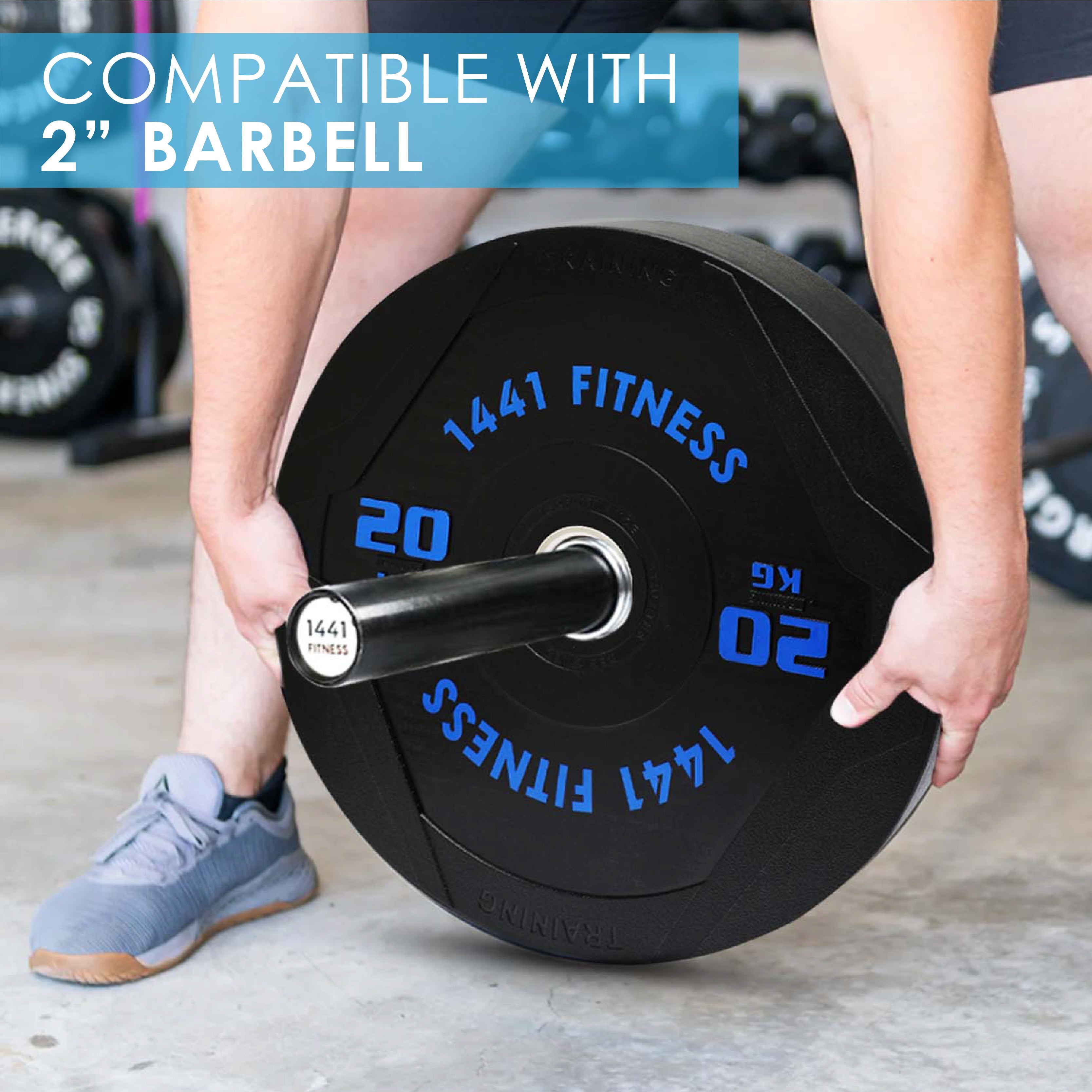 1441 Fitness PU Black Rubber Bumper Plates - 5 to 25 KG | Per Piece
