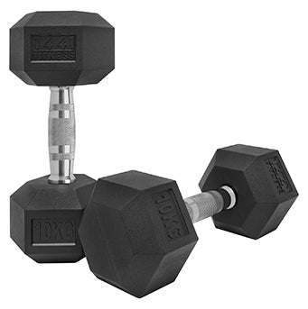 1441 Fitness Rubber Hex Dumbbells - 2.5 Kg - 50 Kg (Sold as Pair)