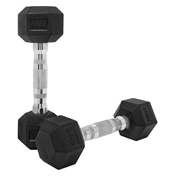 1441 Fitness Rubber Hex Dumbbells - 2.5 Kg - 50 Kg (Sold as Pair)