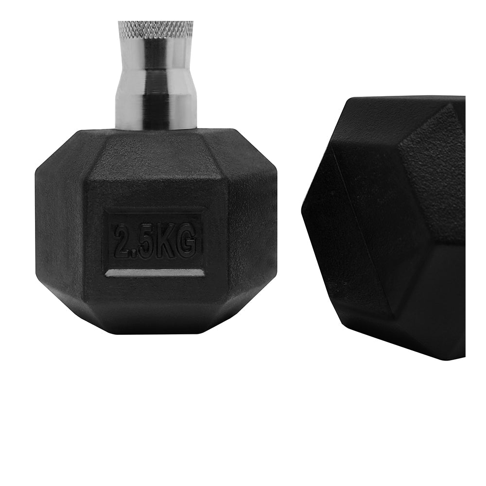 1441 Fitness Rubber Hex Dumbbells Set - 2.5 Kg - 50 Kg ( 20 Pairs ) - Bundle Offer