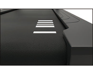 Insight Fitness Commercial Treadmill - RT5 with white stripe design on a white background