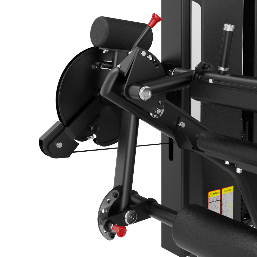 Insight Fitness Leg Curl / Extension - SA037 with black seat and armrests on a transparent background