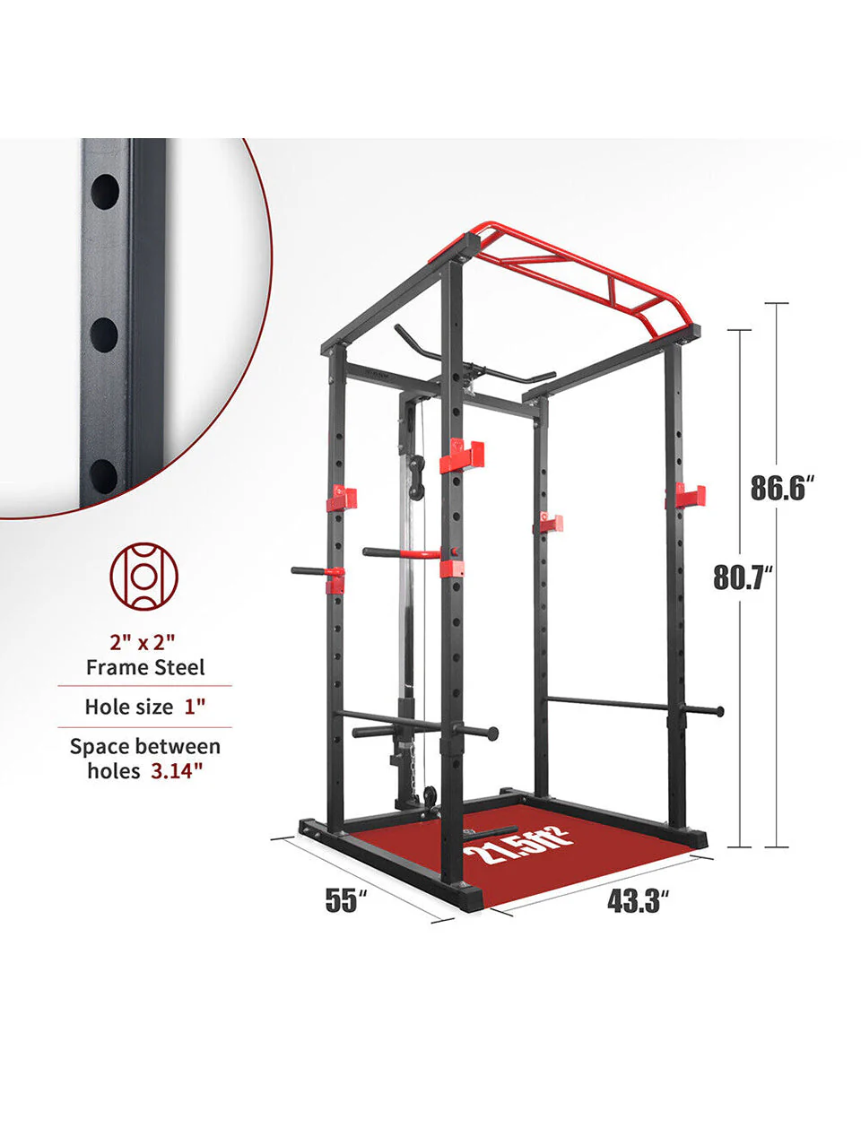 1441 Fitness J008 Multi Function Rack Combo with Plate Set Bench and Flooring