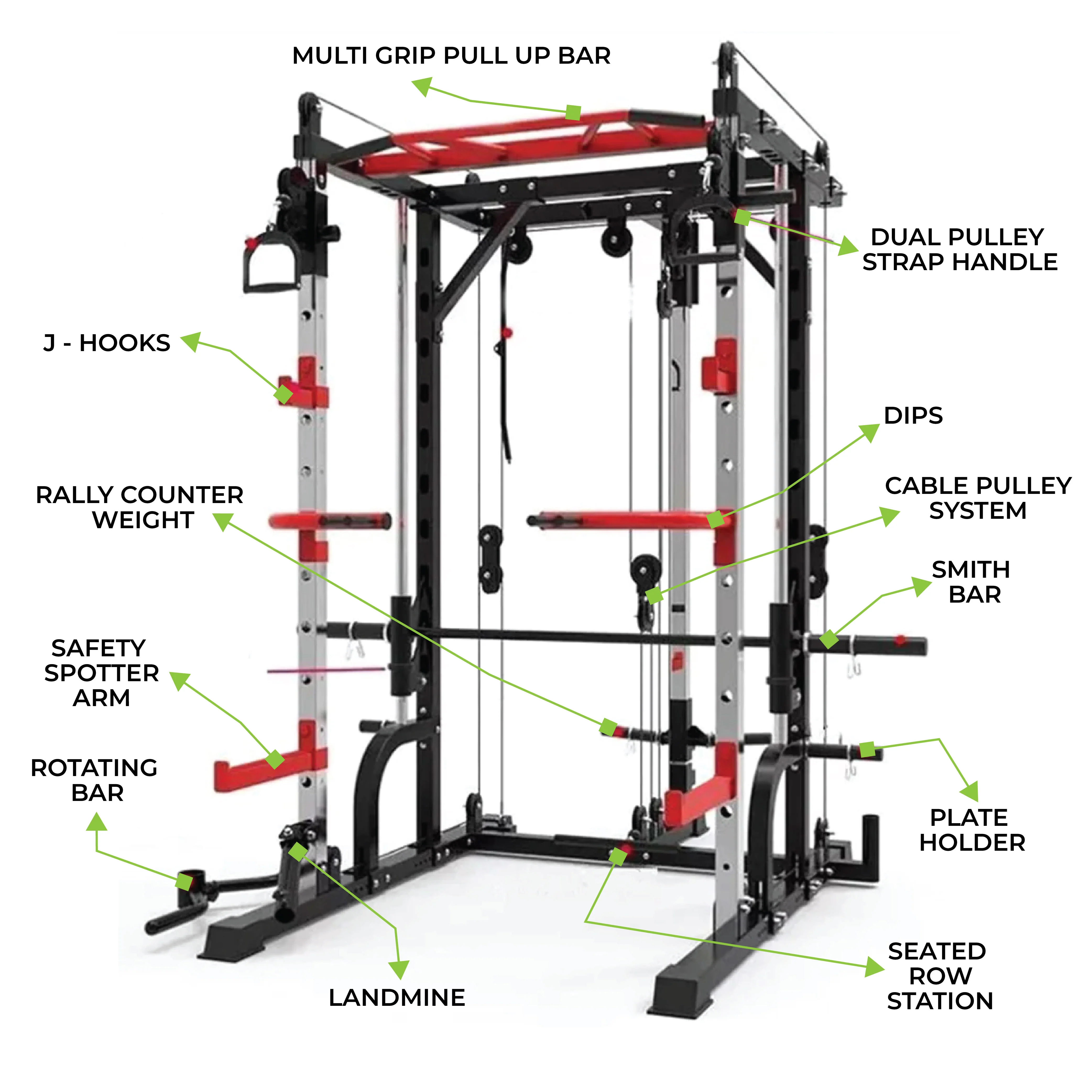 1441 Fitness J009 Multi Function Smith Machine Home Gym Bundle - 1