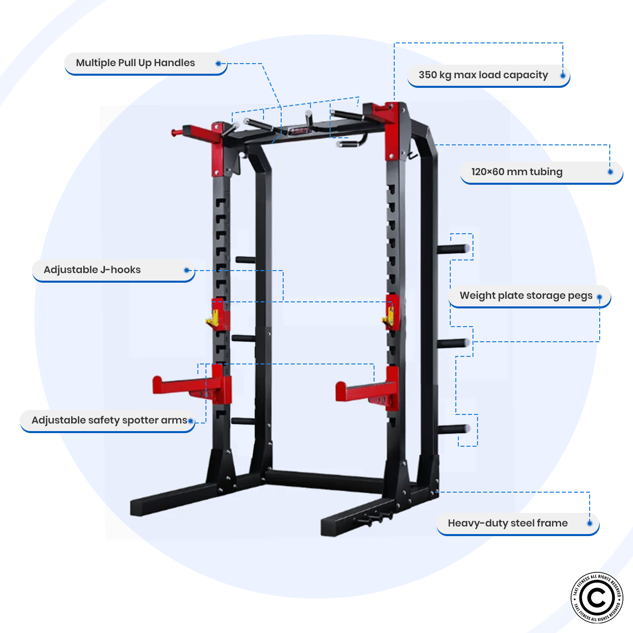 1441 Fitness Commercial Squat Rack - J611