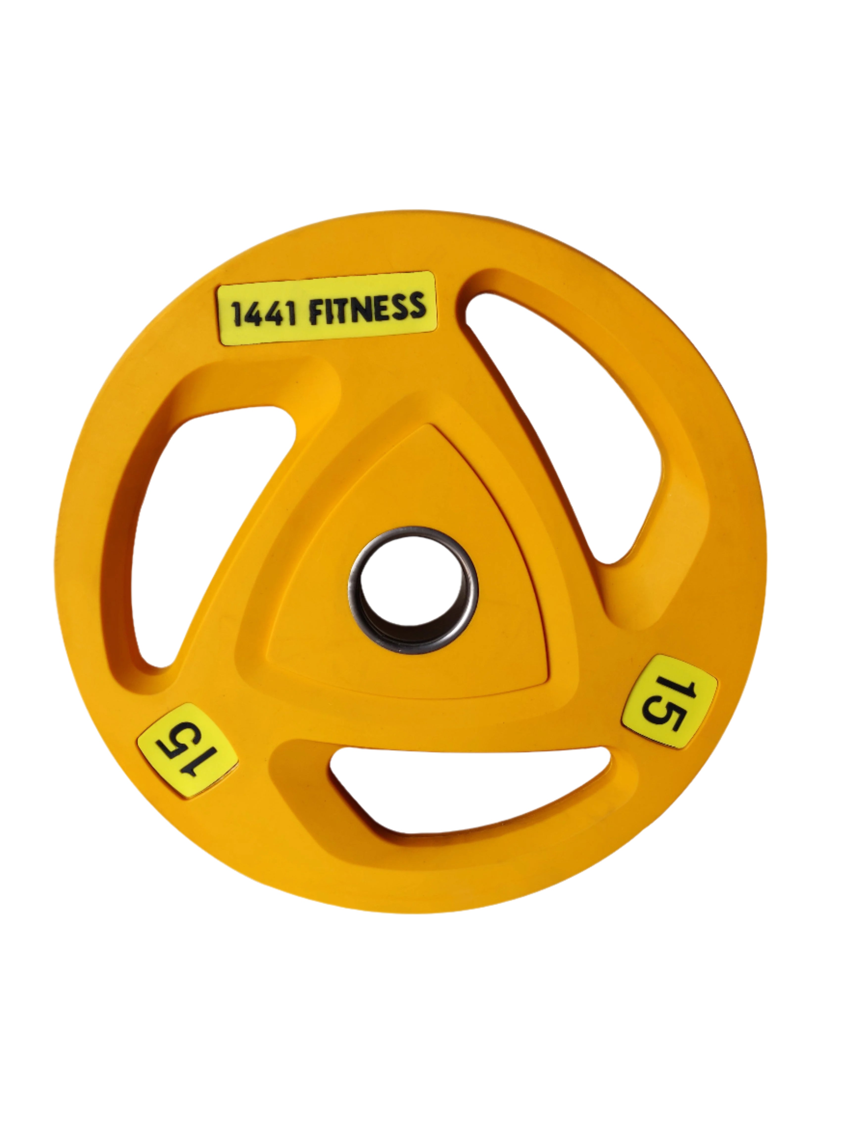 1441 Fitness Tri Grip Color PU Olympic Plates 2.5 Kg to 20 Kg - 1 Yr Warranty