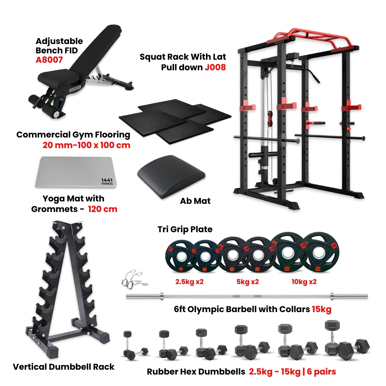 1441 Fitness Beginner Home Gym Package #3A (Bundle Offer)