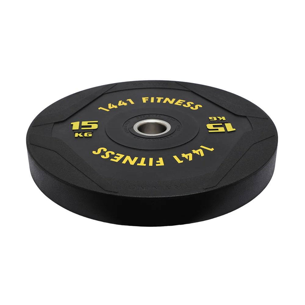 1441 Fitness PU Black Bumper Plates with 7 Ft Bar - 120 Kg Set - Bundle Offer