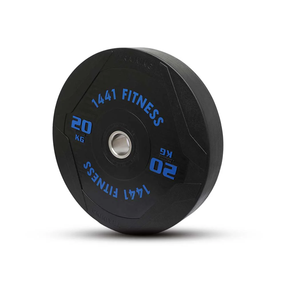 1441 Fitness PU Black Bumper Plates with 7 Ft Bar - 120 Kg Set - Bundle Offer