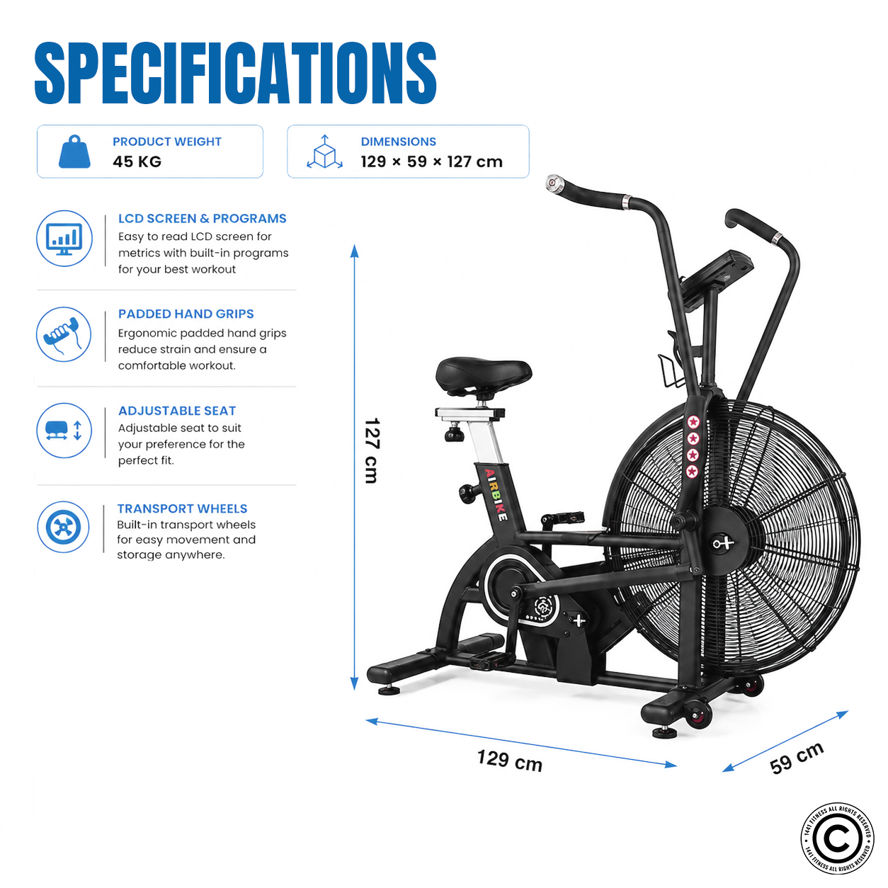 1441 Fitness Classic Air Bike - 41FLA815