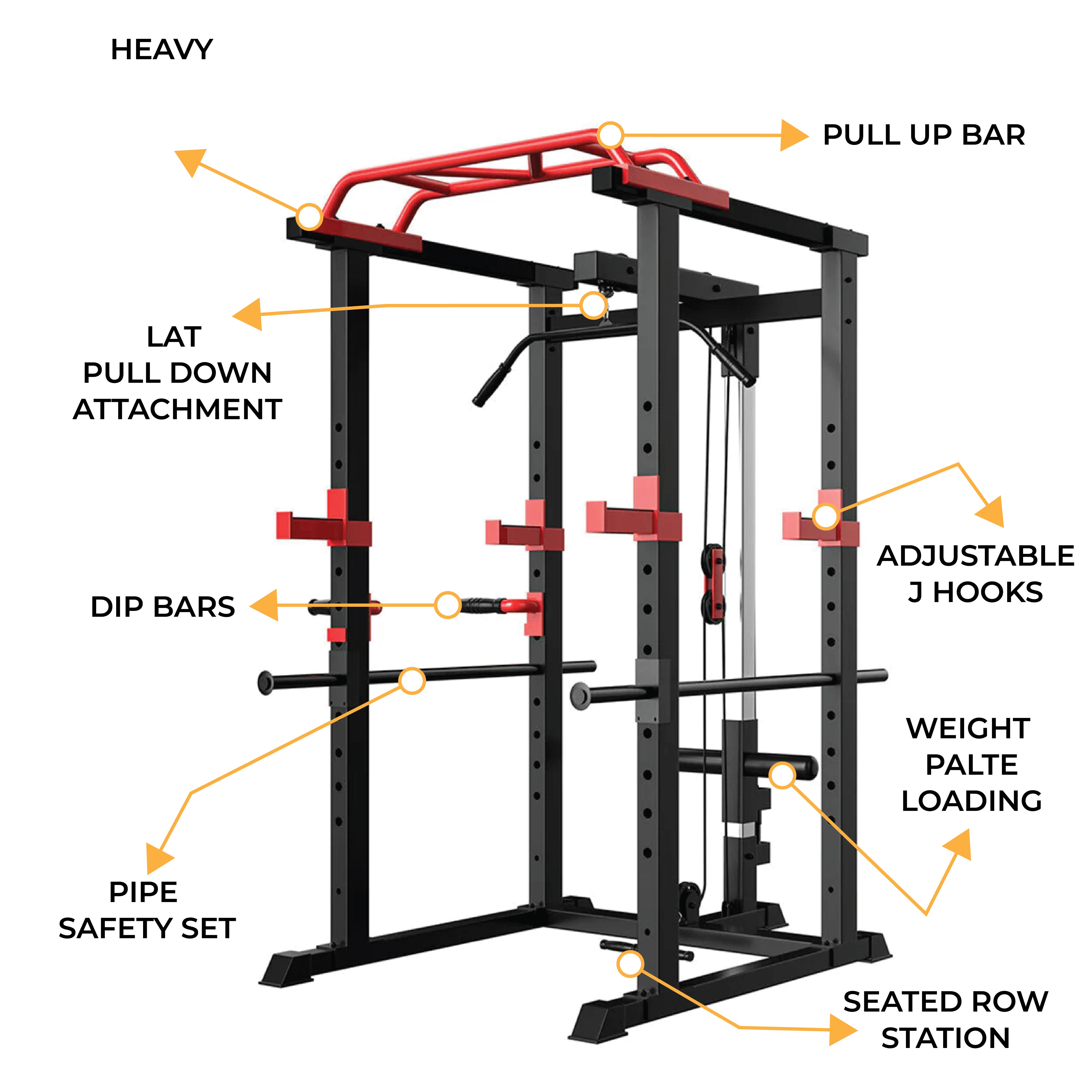 1441 Fitness Squat Rack With Lat Pull down - J008