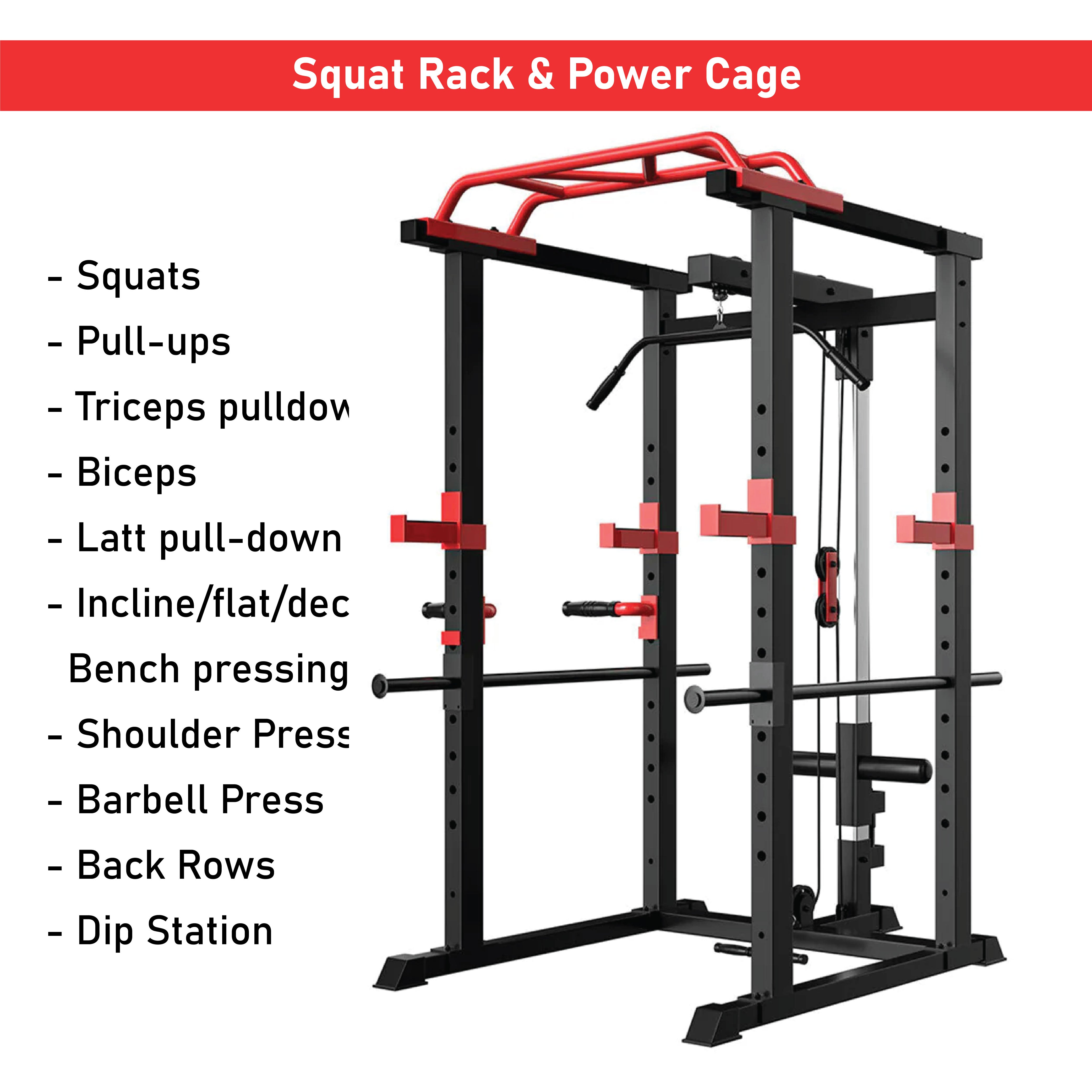 1441 Fitness Squat Rack With Lat Pull down - J008