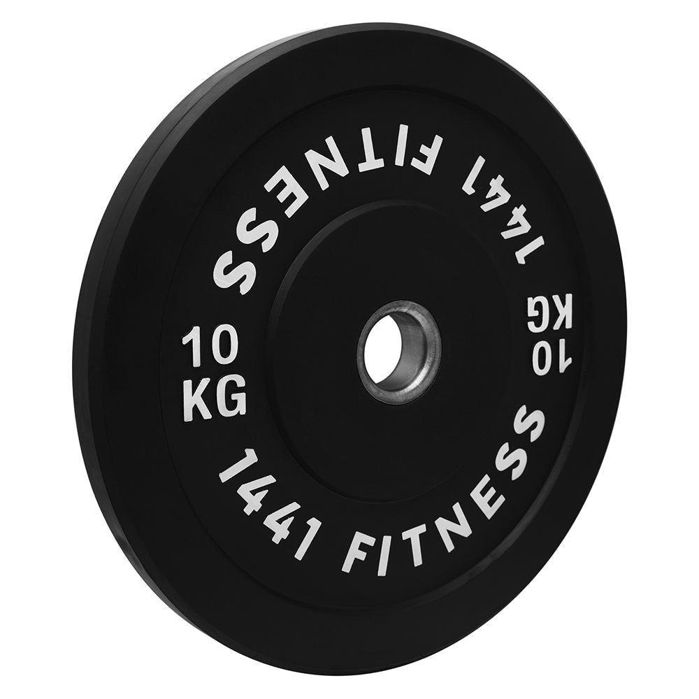 1441 Fitness Black Bumper Plates with 7 Ft Olympic Bar - 120 Kg Set - Bundle Offer