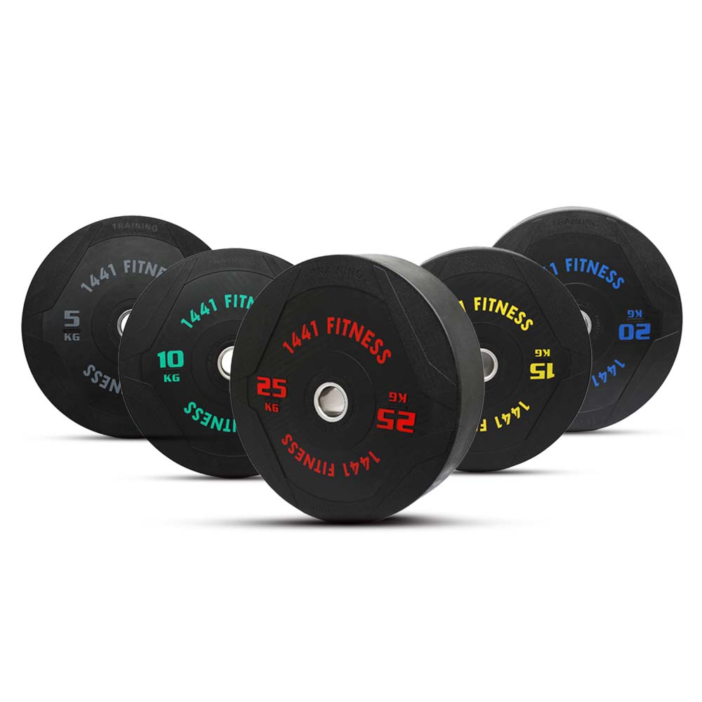 1441 Fitness PU Black Rubber Bumper Plates - 5 to 25 KG | Per Piece