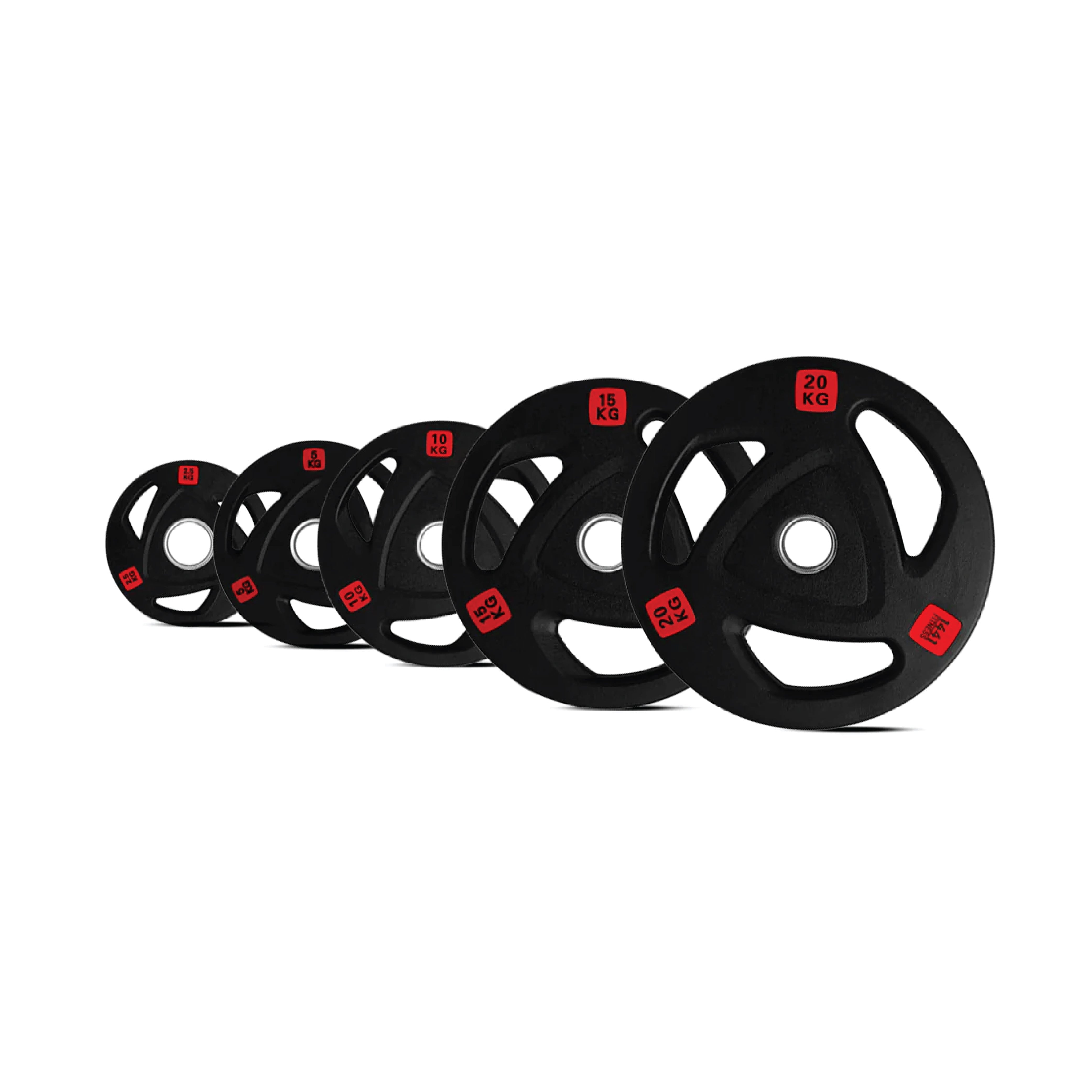 1441 Fitness Tri Grip Olympic Rubber Plates 2.5 Kg to 20 Kg